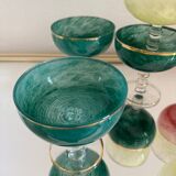 Multi-colored Venetian crystal ice cream cups