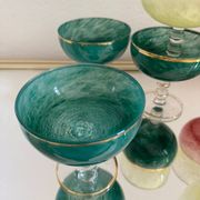 Multi-colored Venetian crystal ice cream cups