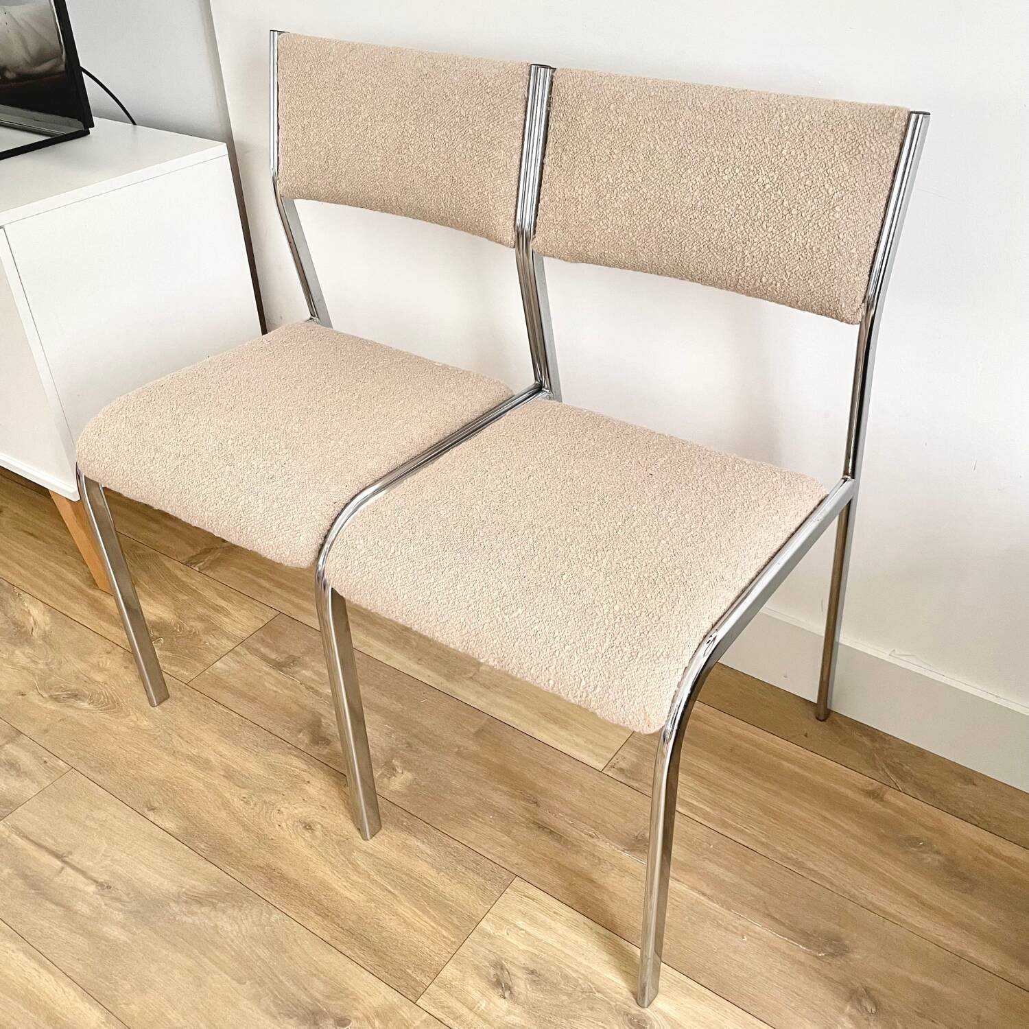 Pair of 70s chrome chairs