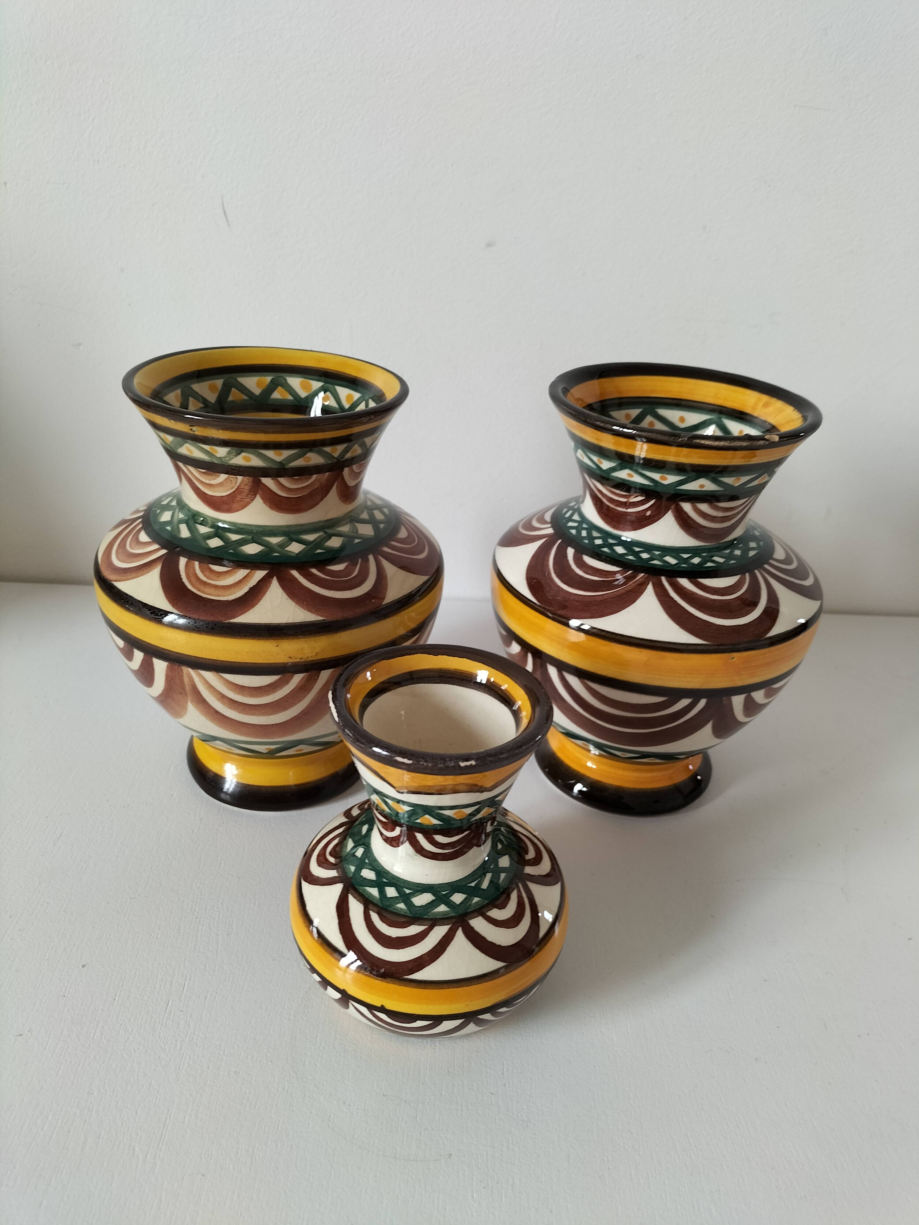 Trio of Saint Jean de Bretagne vases