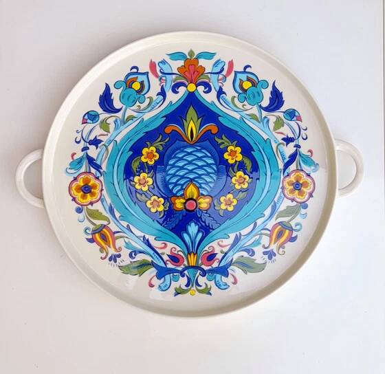Plateau Villeroy et Boch, décor Izmir, 1973