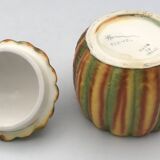 Vintage ceramic sugar bowl by Barettoni Nove, melon shape, Italy