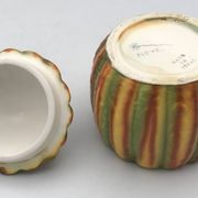 Vintage ceramic sugar bowl by Barettoni Nove, melon shape, Italy