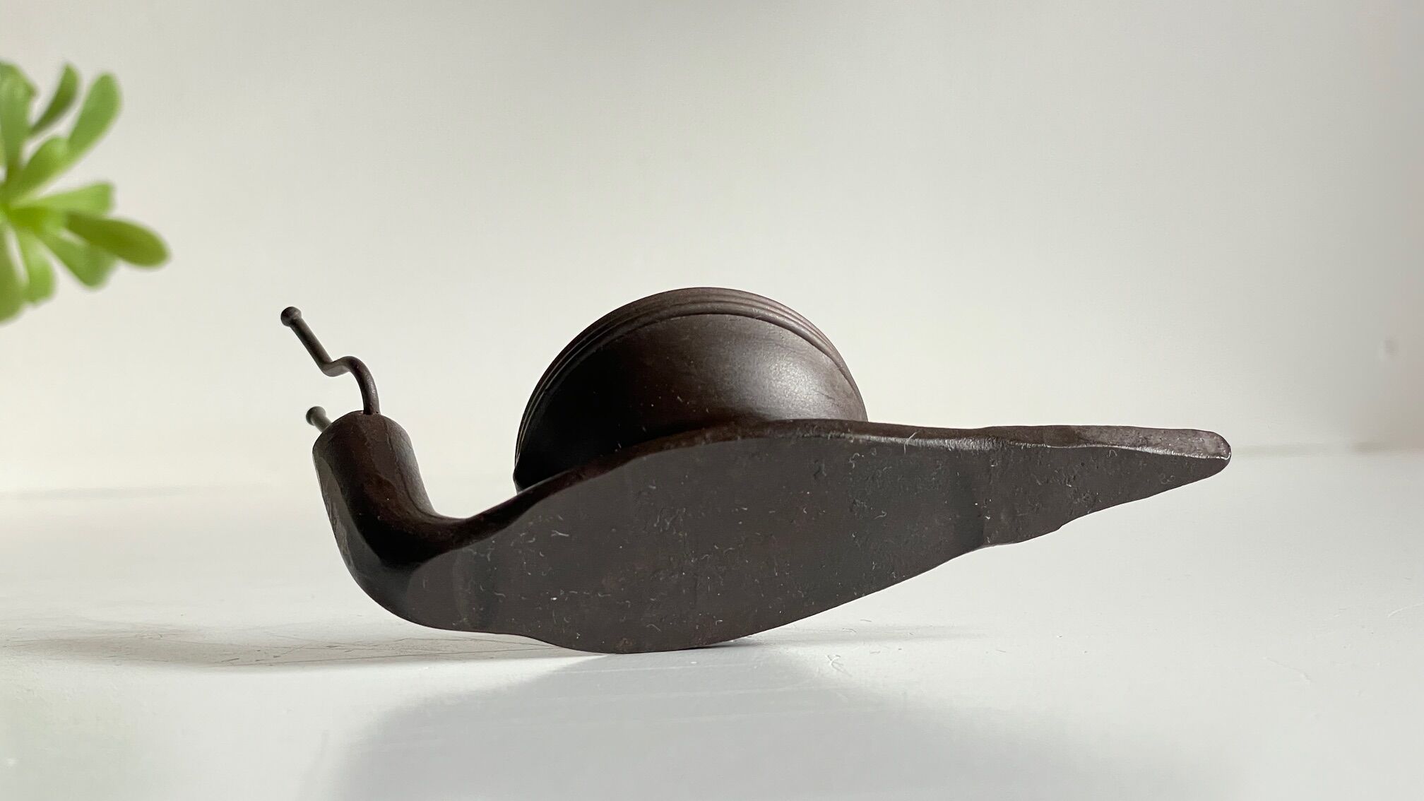 Brutalist escargot vintage candle holder