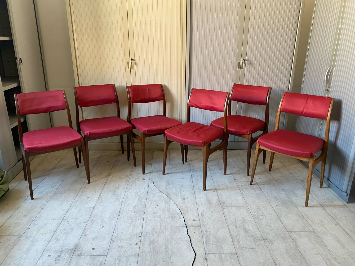Set of 6 Scandinavian teak chairs from the 1960s