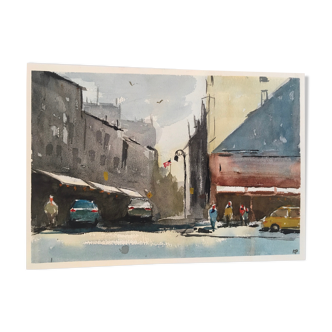 Aquarelle sur papier Arches Brooklyn