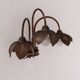 Vintage brass wall light with three branches, floral pattern, France, 1970.