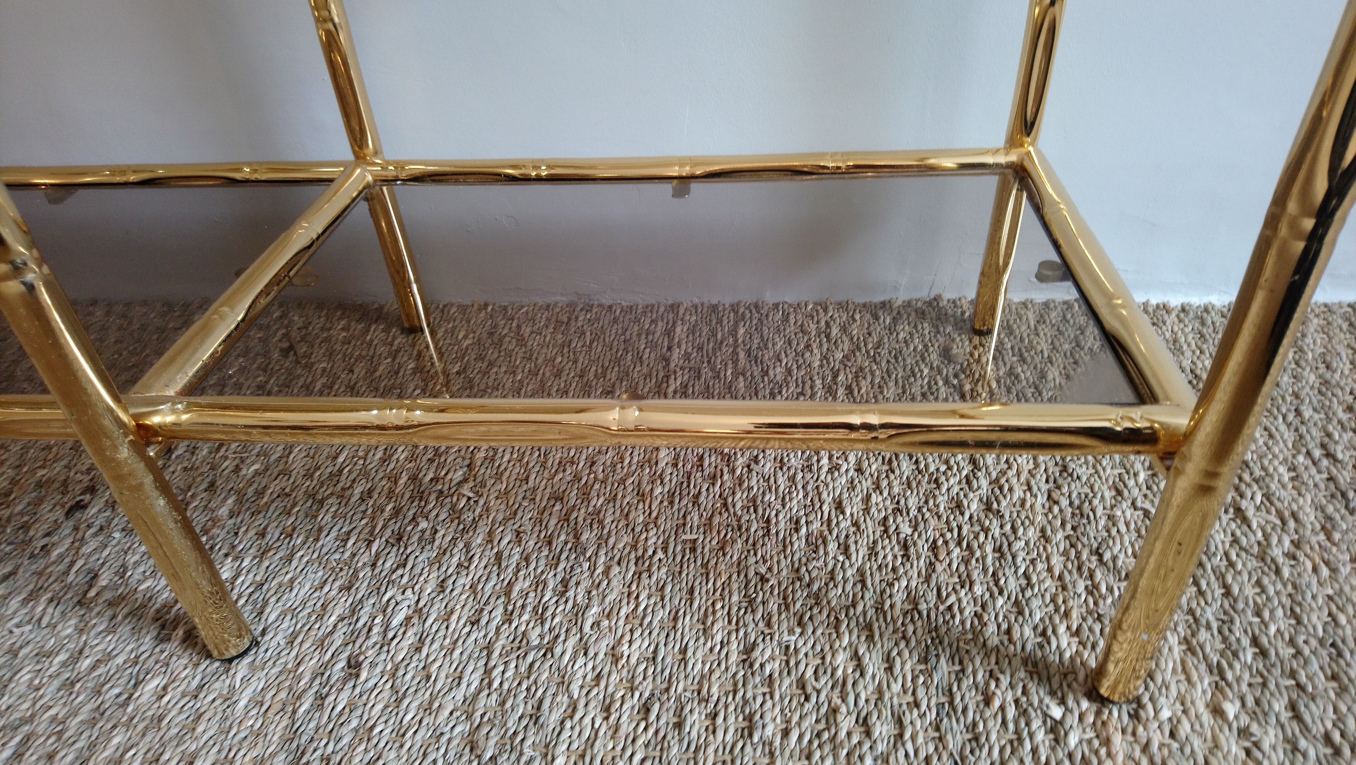 Shelf "false bamboo" 80 years gold metal