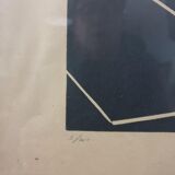 Vintage art deco tennis linocut