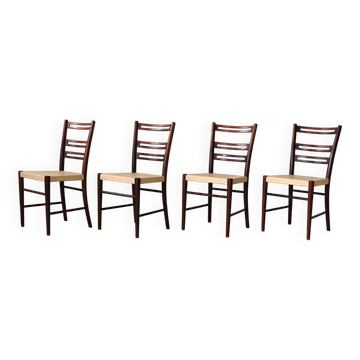 Chaises scandinaves en bois et cuir