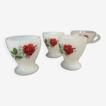 Lot Arcopal roses antiques