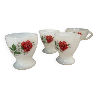 Lot Arcopal roses antiques