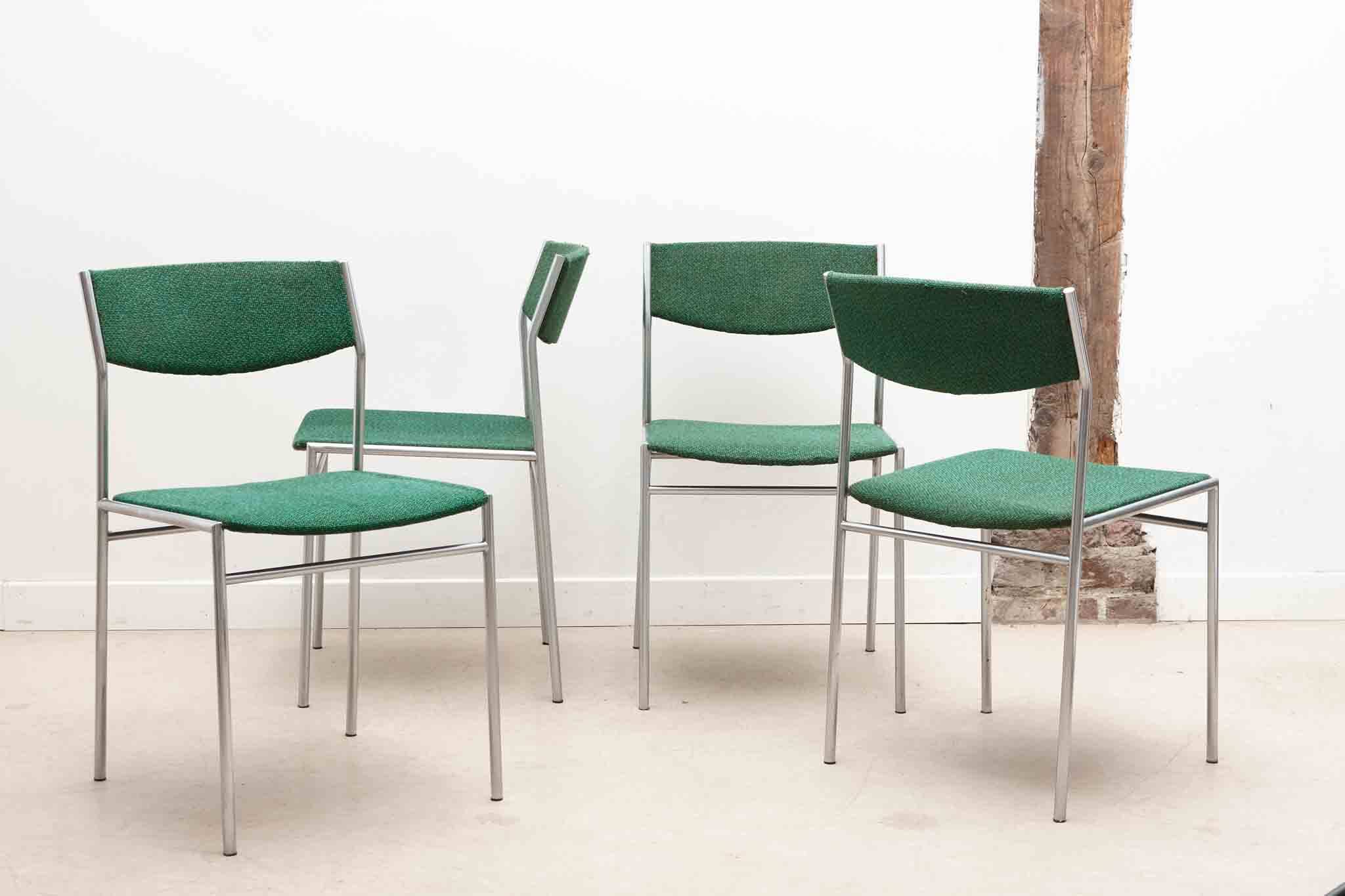 Martin Visser chair green and chrome