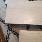 3 tables gigognes in travertine 70s