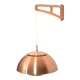 Danish oak and copper wall lamp 1960s