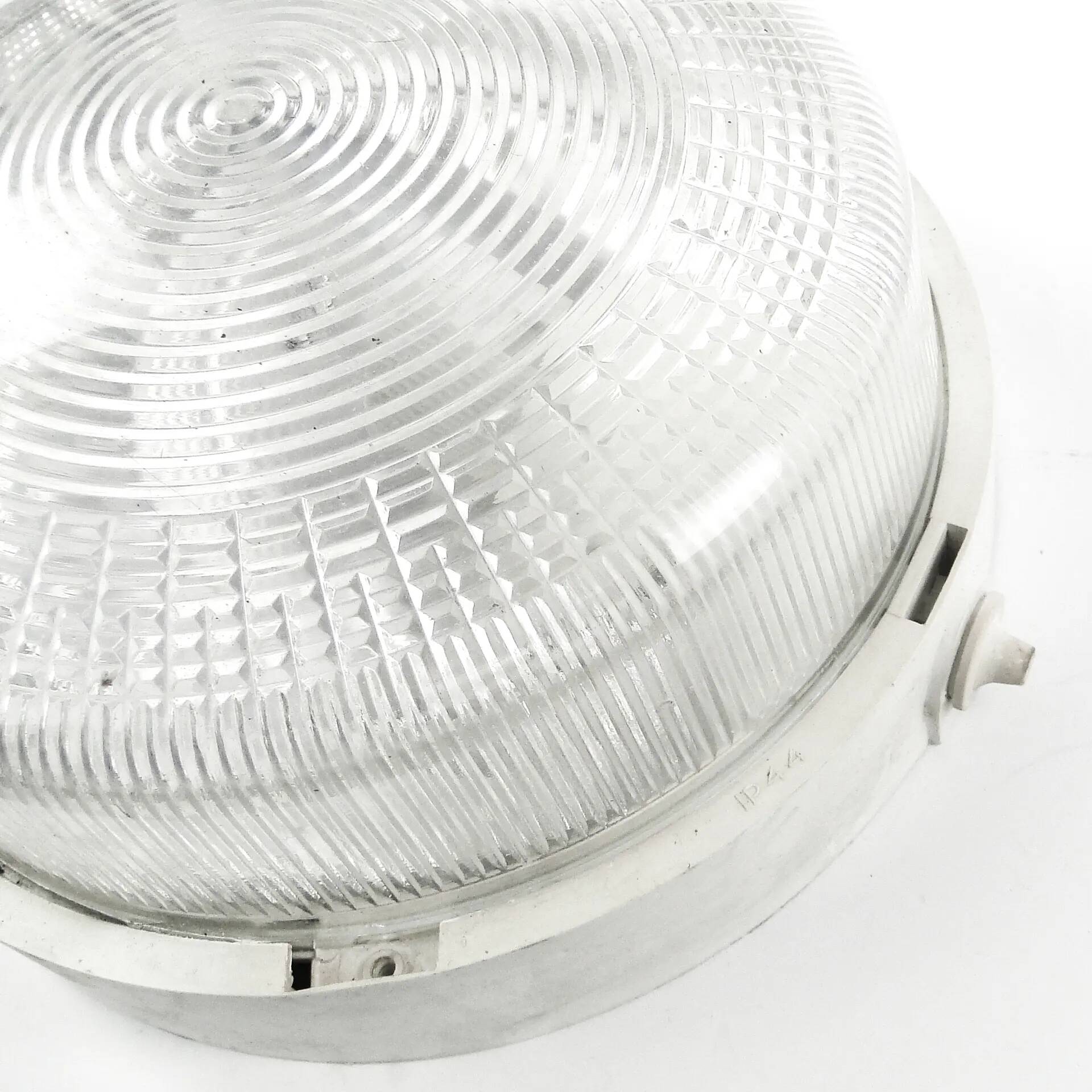 Industrial ceiling lamp, plastic metal, Poland, 1970s
