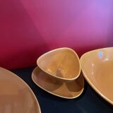 Set of orange rust table service from the 70s