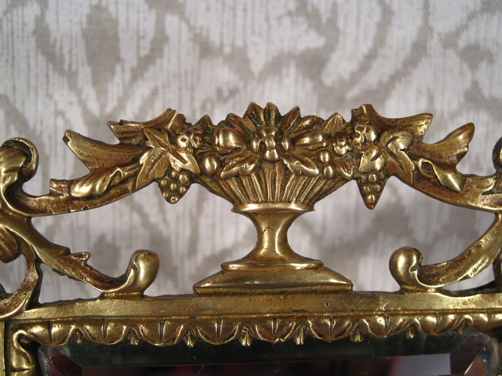 Mirror Psyche table of the XIX th in Gilded Bronze, LOUIS XV style, beveled ice cream