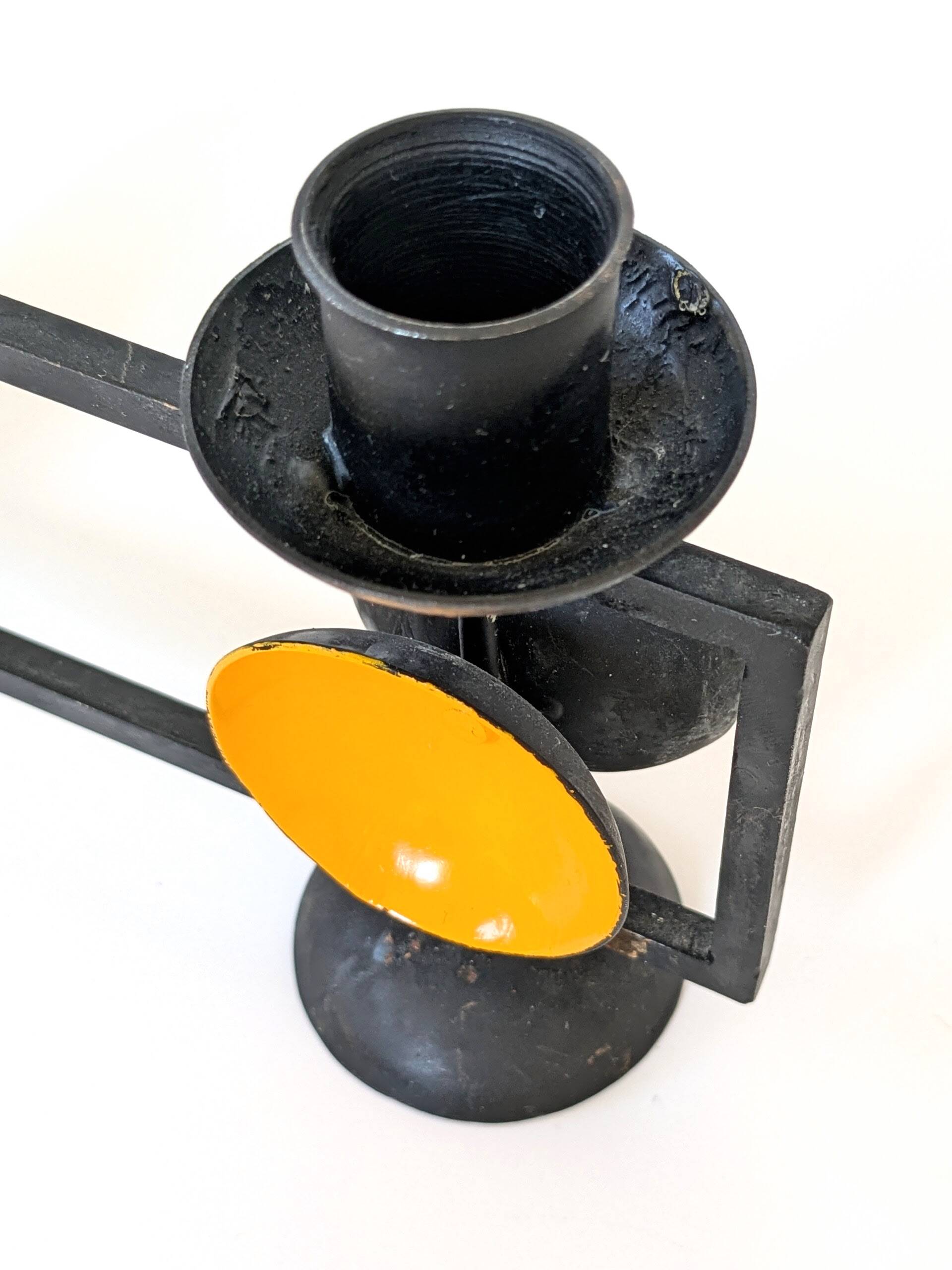 Danish Cast Iron Candelabra | Midcentury Pop Art