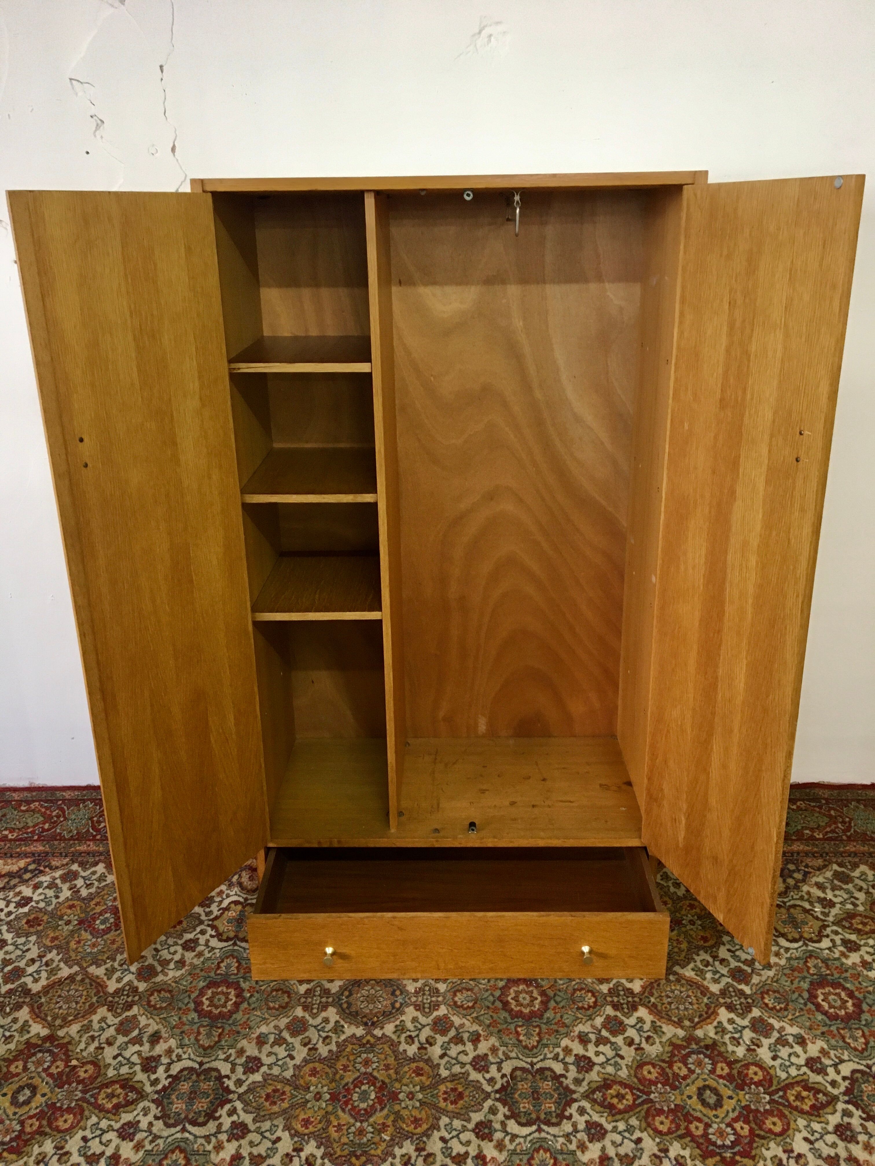 60s blond wooden cabinet