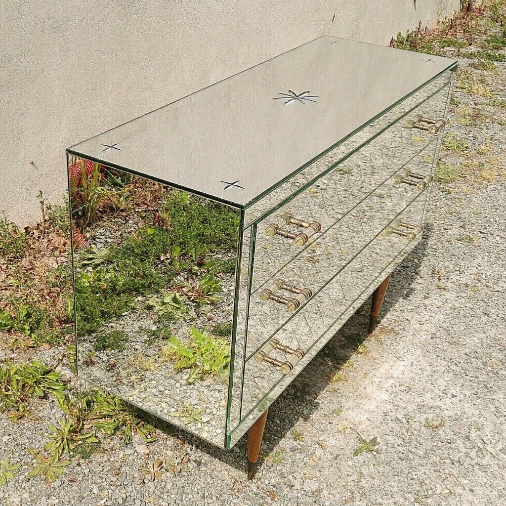 Mirror chest of drawers year 50 vintage art deco