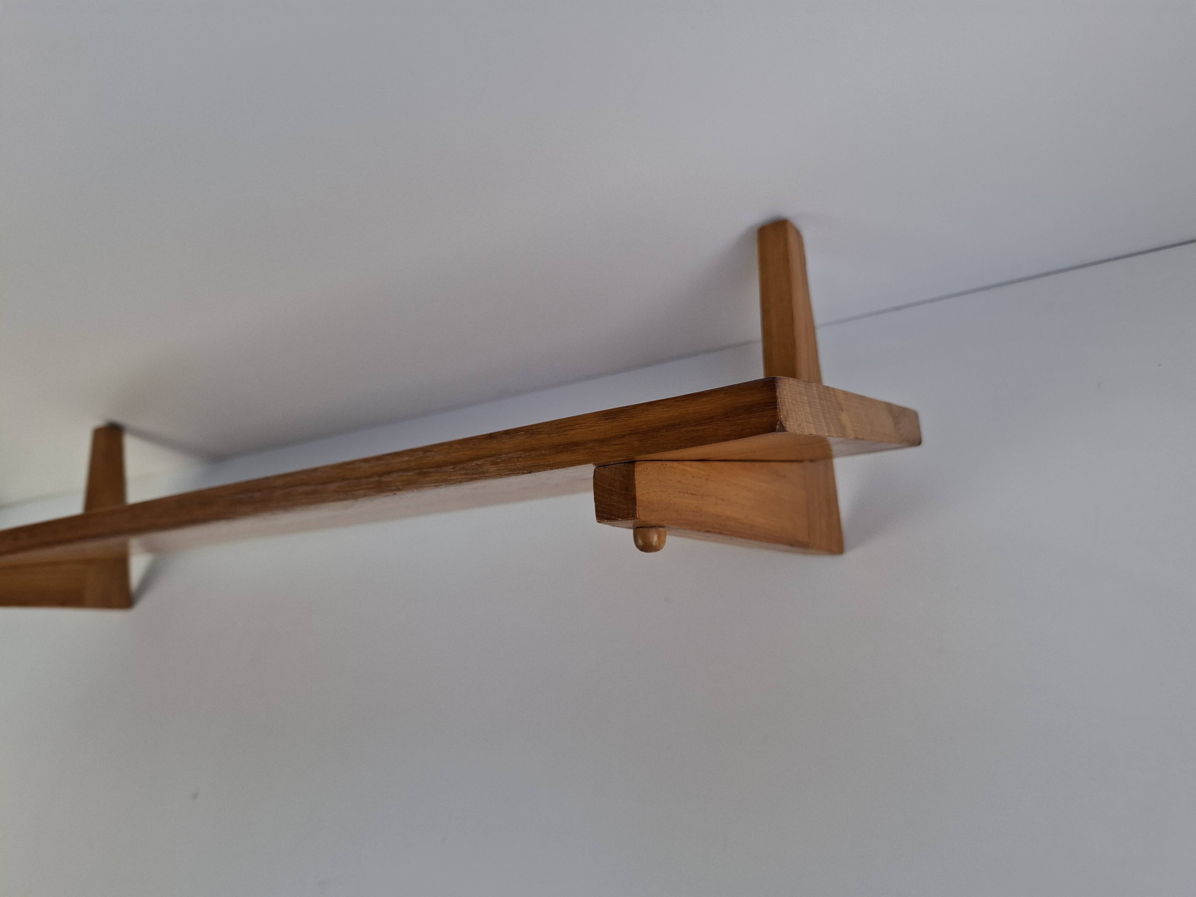 Midcentury Czechoslovak Wooden Wall Shelf, 1960s