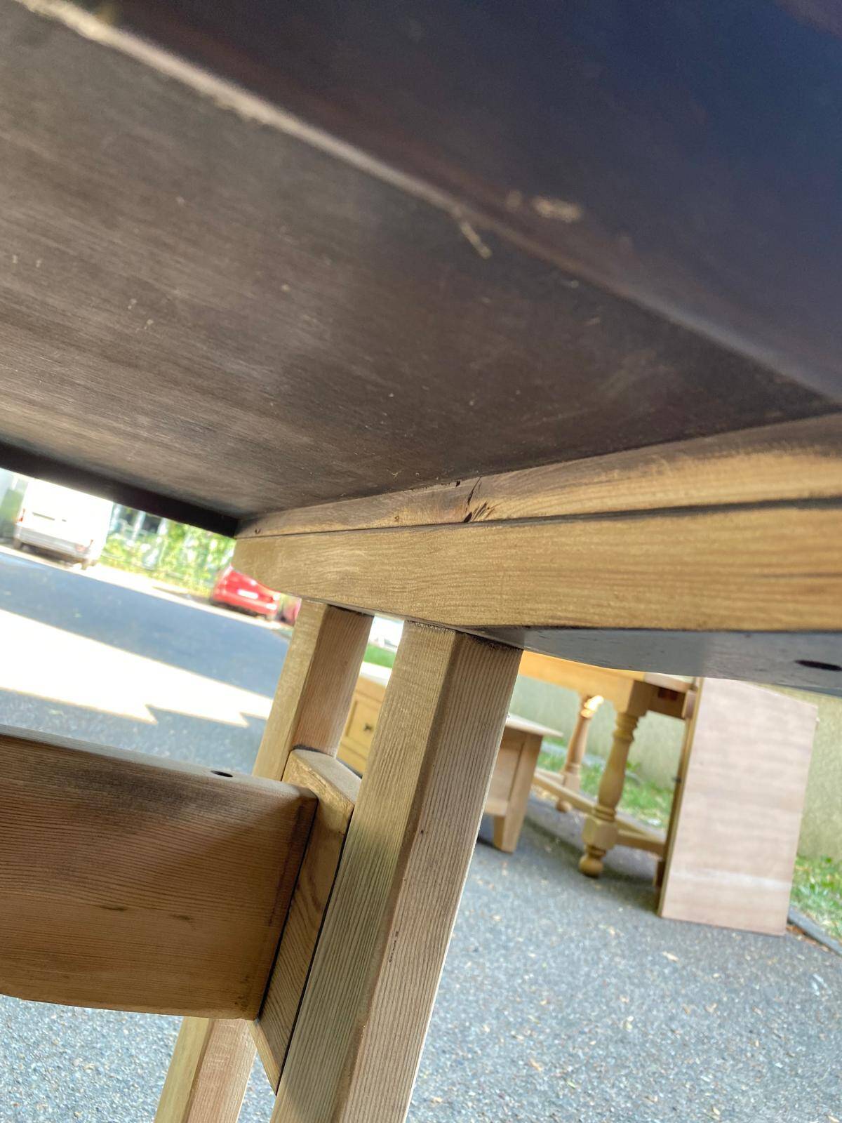 Rectangular extendable dining table in the style of Rainer Daumiller, 1970.