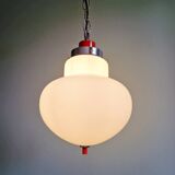 Space Age pendant light in white opaline, Massive, 1970