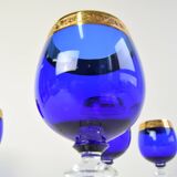 Mid Century Set of Five Stemmed Wine Glasses, 1950's.