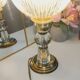 Authentic art deco chalice table lamp - 1930/40 - glass and brass