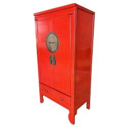 Red solid wood wedding wardrobe