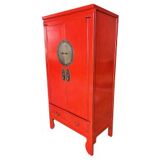 Red solid wood wedding wardrobe