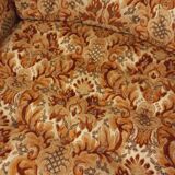 Set of 2 vintage armchairs in floral fabric with fringes from the 60s 70s