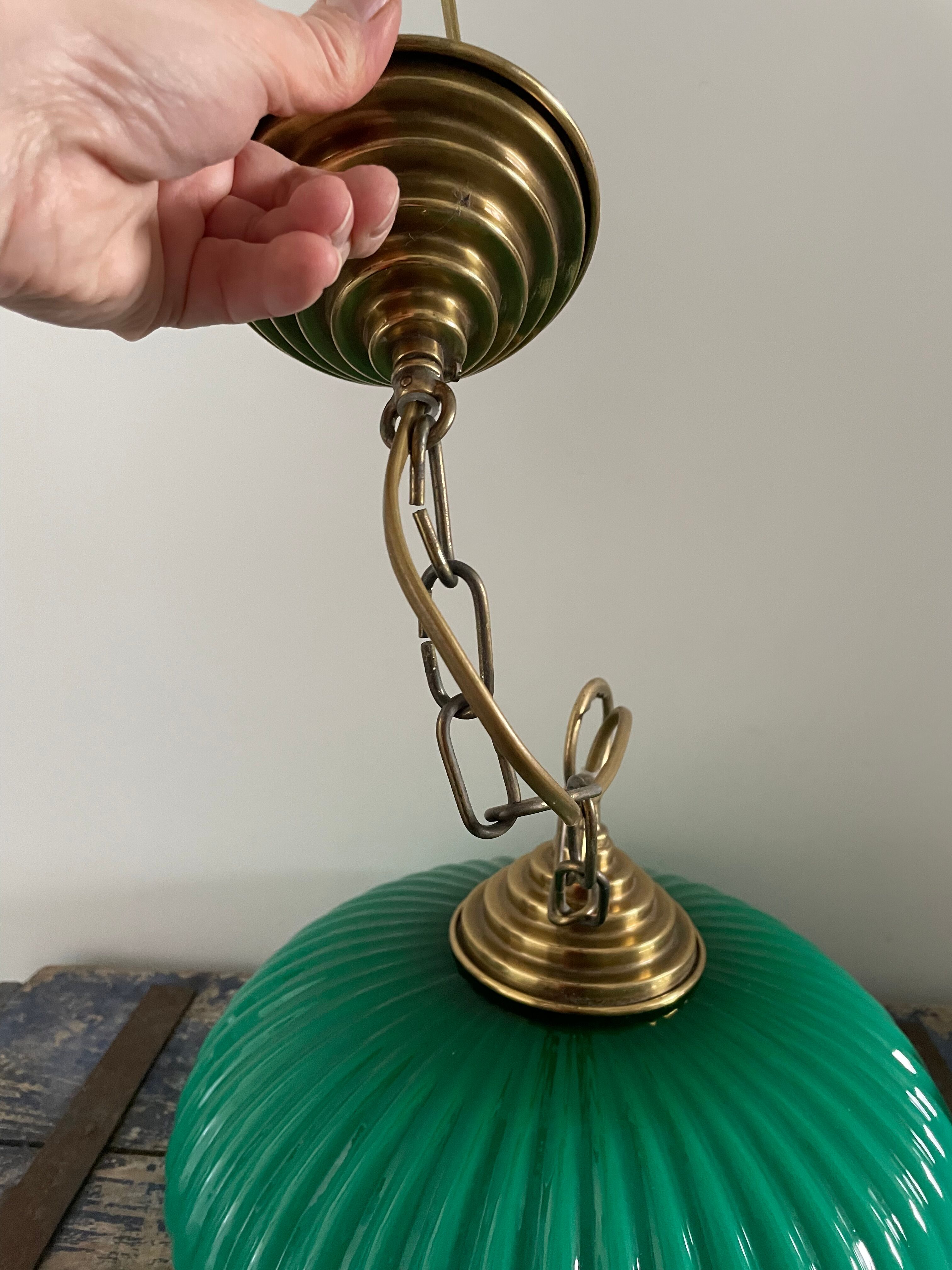 Green opaline chandelier