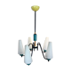 Dutch suspension lamp in wood steel and opaline glass