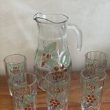Service with orangeade pitcher and 5 nanben glasses