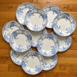 12 small flat plates "Campanule" Saint Amand and Hamage