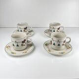 Set of 4 Christmas coffee/tea cups, 1980