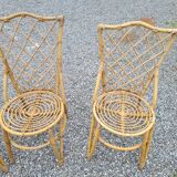 7 vintage rattan chairs