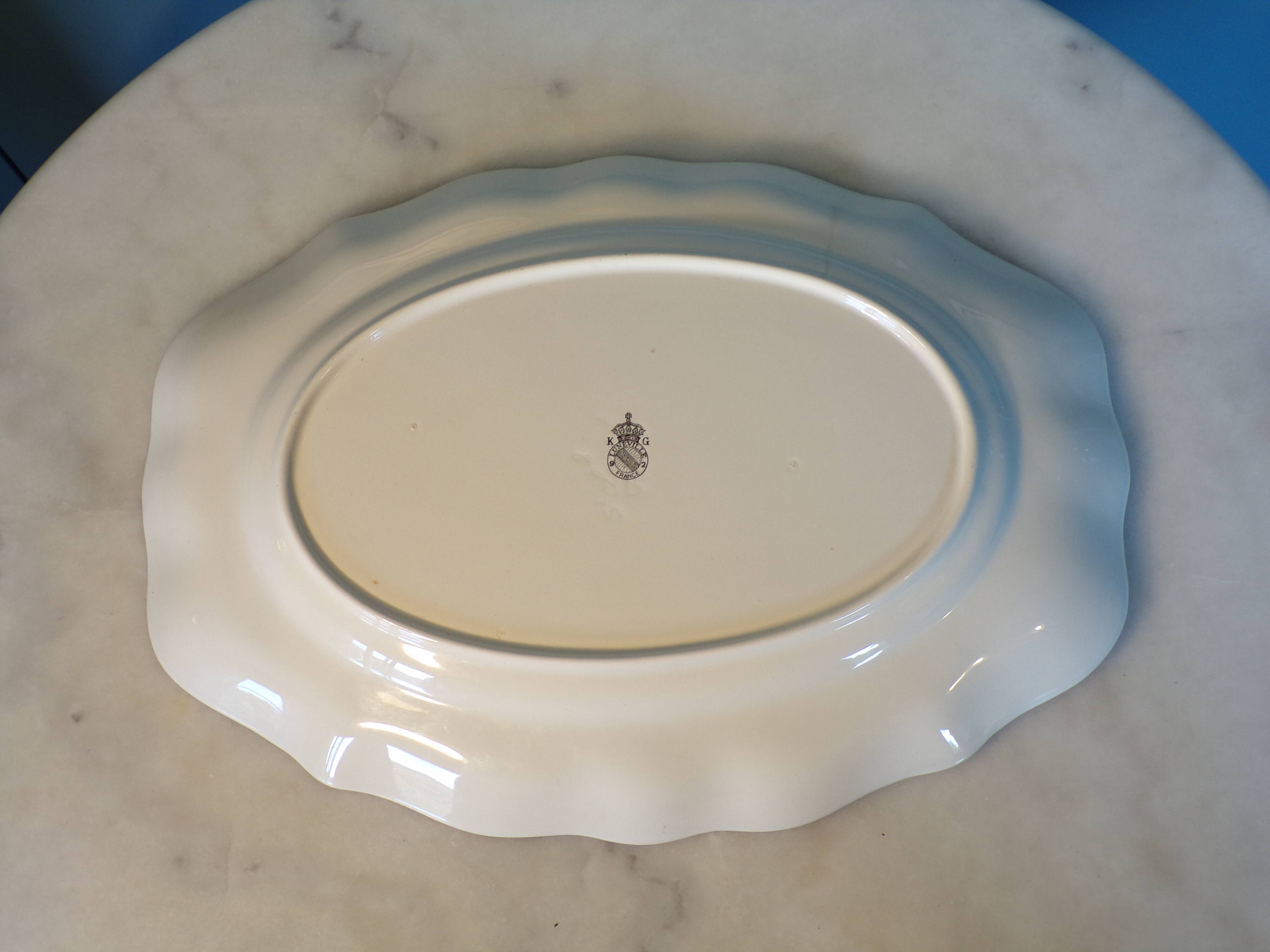 Oval plate Lunéville KG lantern 27x37cm