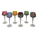 Set of 6 colored crystal stemmed glasses