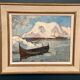 Original Swedish Oil on Panel – “Winter Harbor” by Knut Norman – Signed – Vintage & Framed