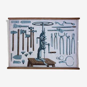 Poster "Tools to Work" 1929 Metal Educational Grid