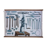 Poster "Tools to Work" 1929 Metal Educational Grid