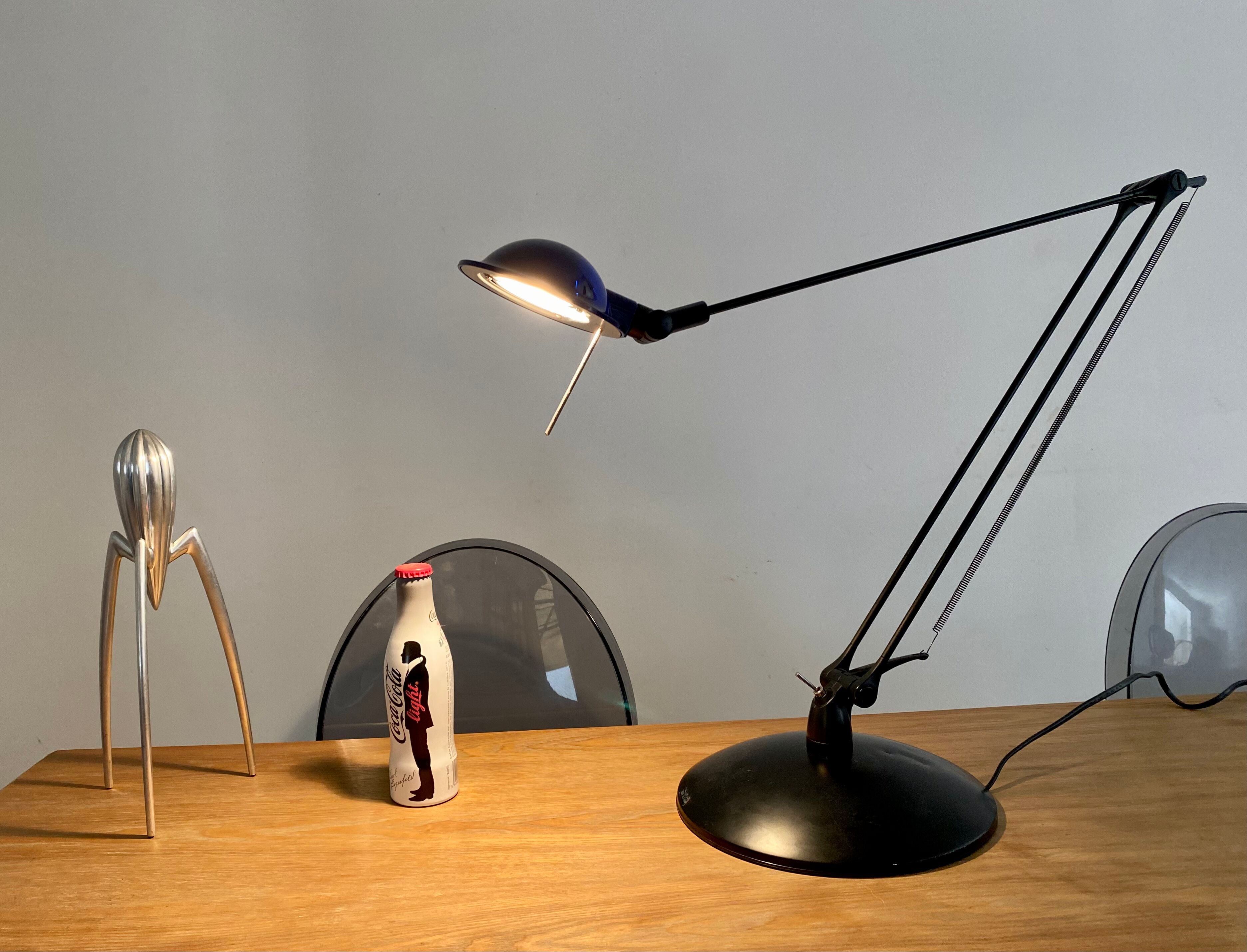 Large desk lamp manade France design Philippe Stephant vintage 90