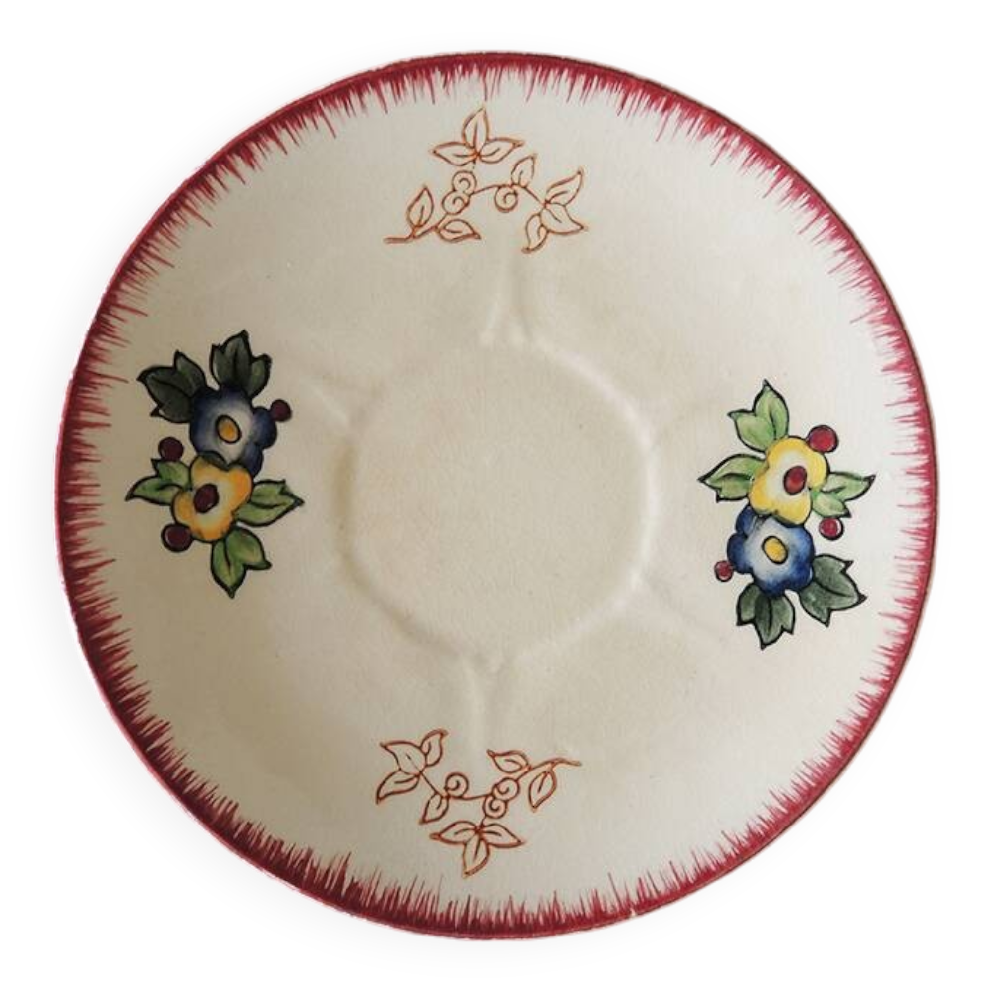 Old Longwy Earthenware Saucer - Marseille