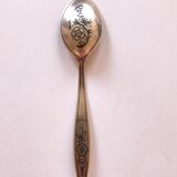 Jam spoon in solid silver and vermeil.