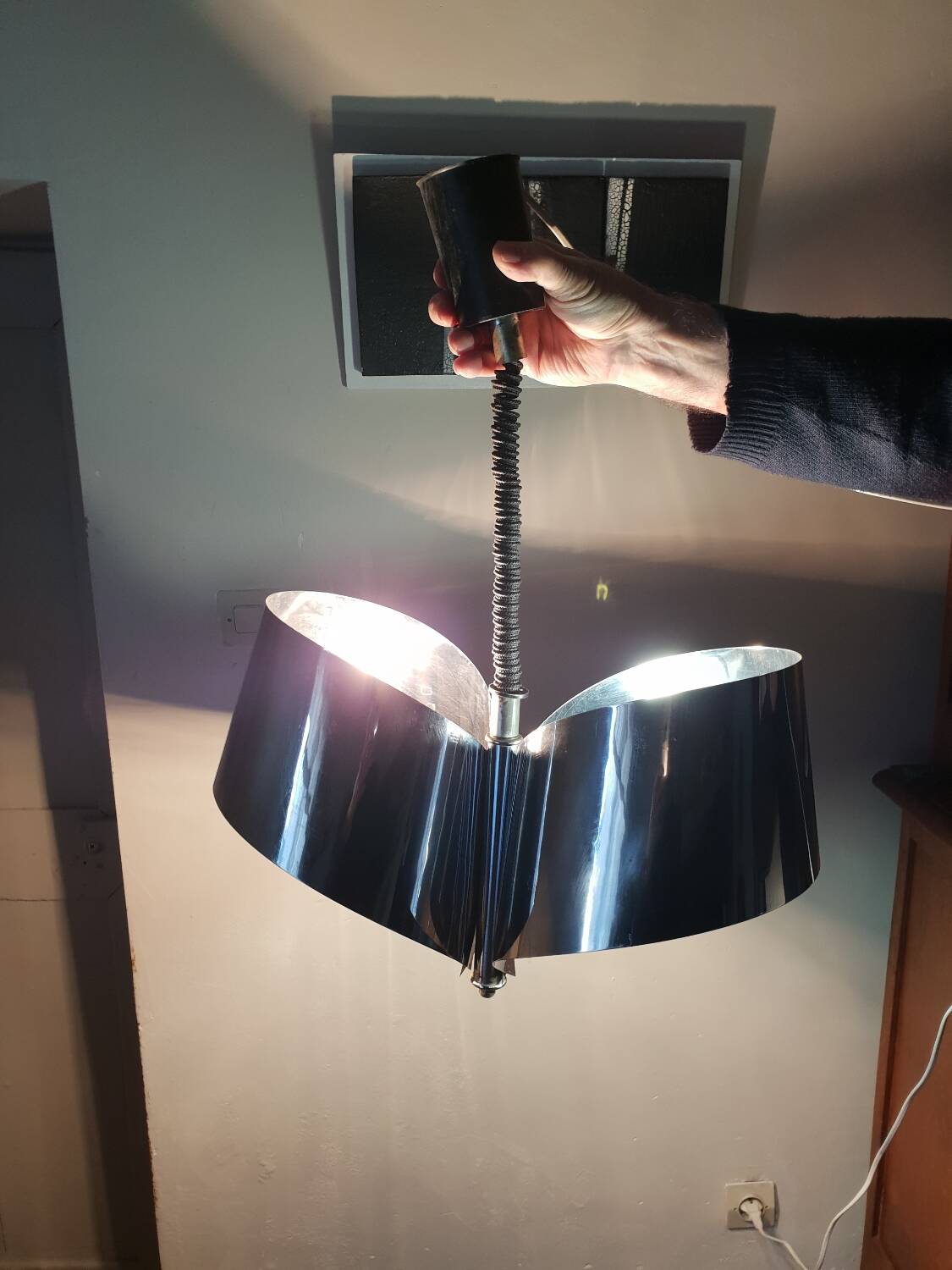 Lustre en inox 1970