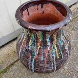 Old vintage ceramic flower pot