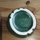 Vintage green and red glazed ceramic ashtray or catchall – year